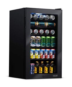 NewAir Beverage Refrigerator 126 Cans, Free Standing Cooler with Right Hinge Glass Door Beverage Cooler, Mini Fridge Beverage Organizer For Beer, Wine, Soda, And Cooler Drinks