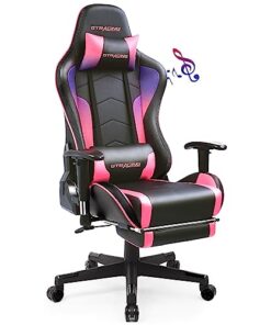 GTRACING Gaming Chair with Footrest Speakers Video Game Chair Bluetooth Music Heavy Duty Ergonomic Computer Office Desk Chair