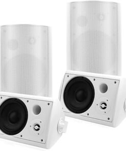 STUDIOFINIX 6.5 Inch Passive Indoor Outdoor Speakers Wired Waterproof with 800Watts, Wall Mount Speaker,for Patio,Covered Porch,Deck,Poolside(4 Speakers，White)
