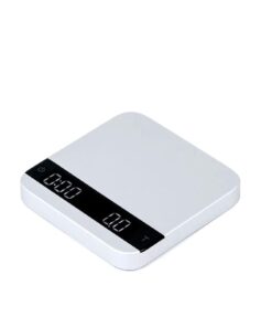 ZOCWJK Coffee Electronic Scale LED Intelligent Kitchen Scale with Time USB Mini Multi-Function Timer 2kg/0.1g(White