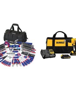 WORKPRO 322PCS Home Repair Tool Kit + DEWALT 20V Max Cordless Drill/Driver Kit (DCD771C2)