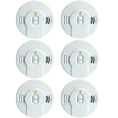 Kidde Smoke Detector, 10-Year Battery, LED Indicators, Replacement Alert, Test-Reset Button, 6 Pack, White