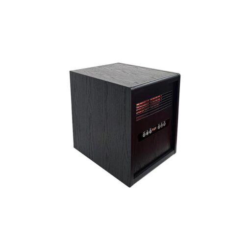 Modern Ember Portable Rolling Infrared Space Heater with LED Touchscreen and Remote Control | 12h Timer | 1500w Quick Heating for Indoor Use | Black Oak Wood - Image 3