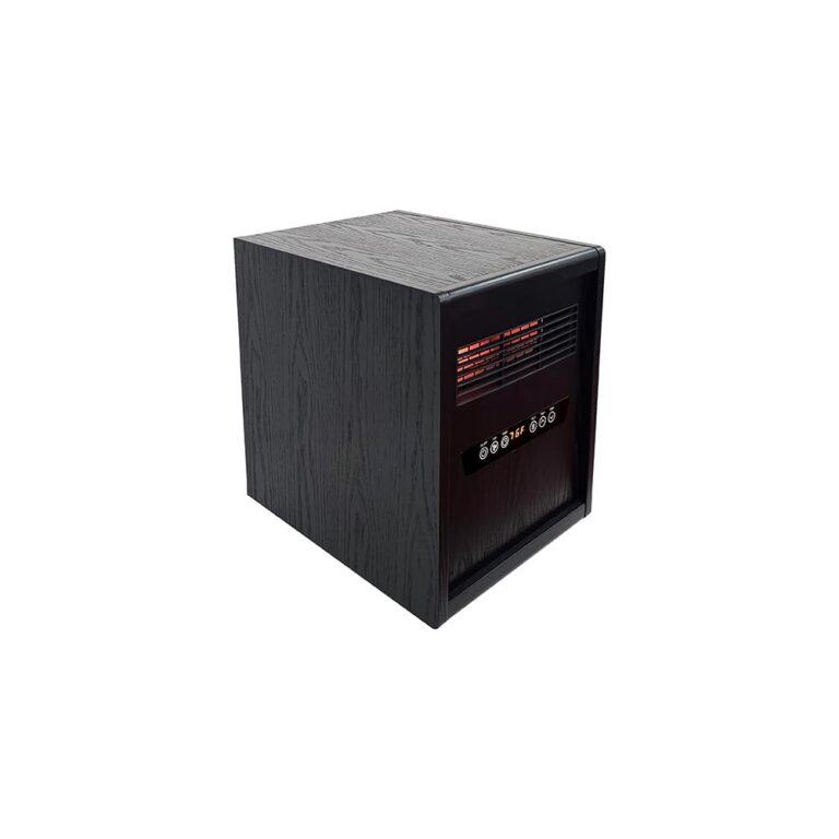 Modern Ember Portable Rolling Infrared Space Heater with LED Touchscreen and Remote Control | 12h Timer | 1500w Quick Heating for Indoor Use | Black Oak Wood - Image 3