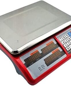 Electronic Scales Portable Electronic Price Computing Scale Stainless Steel Digital Weigh LED-Backlit Display for Kitchen Laboratory Pharmaceutical (Red 30kg/10g)