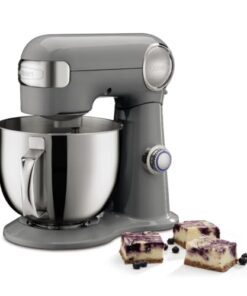 Cuisinart SM-50GR Precision Master 5.5-Quart 12-Speed Stand Mixer with Mixing Bowl, Chef's Whisk, Flat Mixing Paddle, Dough Hook, and Splash Guard with Pour Spout, Dove Gray