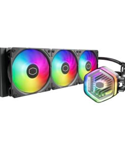 Cooler Master 360 Atmos High Performance Close-Loop AIO Liquid Cooler, R9|i9 Dual Chamber Pump, Customize Cover, Sickleflow Edge PWM, aRGB Lighting, AMD Ryzen AM5|4, Intel LGA 1851|1700 Platform