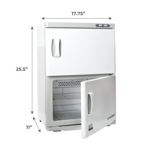 ForPro Professional Collection Expert Double Hot Towel Warmer, 46L Extra Large Capacity, Holds 48 Towels, Rust Resistant Towel Heater with Stainless Steel Racks, 25.5" H x 17.75" W x 11" D, White - Image 7