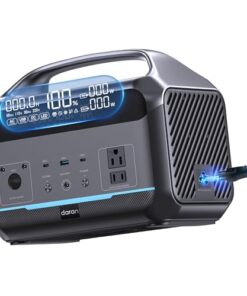 DaranEner Portable Power Station 90,000mAh, LiFePO4 Battery Backup w/2 600W(1200W Surge) AC Outlets, 1.7H Fast Charging Solar Generator for Camping, RV Travel, Home Emergencies