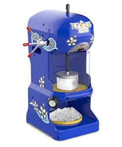 Ice Cub Shaved Ice Machine - Powerful Crushed Slush Maker and Snow Cone Machine for Parties, Concessions, or Events by Great Northern Popcorn (Blue)