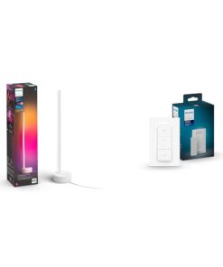 Philips Hue Gradient Signe Table Lamp, Compatible with Alexa & Smart Dimmer Switch with Remote, White - 1 Pack