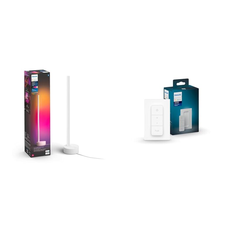 Philips Hue Gradient Signe Table Lamp, Compatible with Alexa & Smart Dimmer Switch with Remote, White - 1 Pack