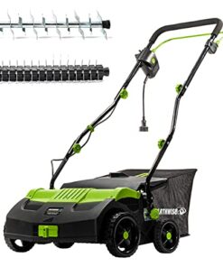 Earthwise DT71613AA 13-Amp 16-Inch Corded Dethatcher with Scarifier Blade and Collection Bag