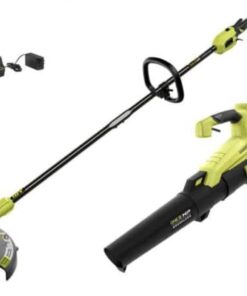 Ryobi 18V Brushless Cordless Battery String Trimmer and Leaf Blower Combo Kit