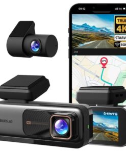 BOTSLAB 4K Dash Cam Front and Rear, 170° Ultra Wide Dashcam with ADAS, Night Vision, 24/7 Parking Mode, Sony IMX415 Sensor, WDR, Free 64GB SD Card, 5G/2.4G WiFi, Built-in GPS, Loop Recording