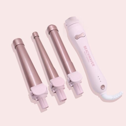 The Beachwaver Co. Multi Barrel Beachwaver - Pink Rosegold | Professional Ceramic Rotating Curling Iron w/ 3 Attachments | Adjustable Heat, Ergonomic Handle, Travel-Friendly | B-Series (BWIB3N11136) - Image 6