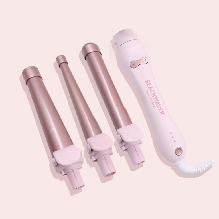 The Beachwaver Co. Multi Barrel Beachwaver - Pink Rosegold | Professional Ceramic Rotating Curling Iron w/ 3 Attachments | Adjustable Heat, Ergonomic Handle, Travel-Friendly | B-Series (BWIB3N11136) - Image 6