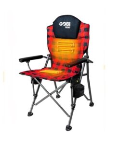 Terrain Heated Camping Chair - 9 hrs of Heat | with Battery & Charging Cable | 3 Heat Settings (Plaid)