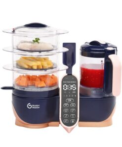 Babymoov Duo Meal Station XL, 6 in 1 Food Processor with Steamer, Multi-Speed Blender, Warmer, Defroster & Sterilizer (Nutritionist Approved), pink