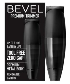 Bevel Beard Trimmer for Men - Black Edition Cordless Trimmer, 8 Hour Rechargeable Battery Life, Tool Free Adjustable Zero Gapped Blade, Barber Supplies, Mustache Trimmer
