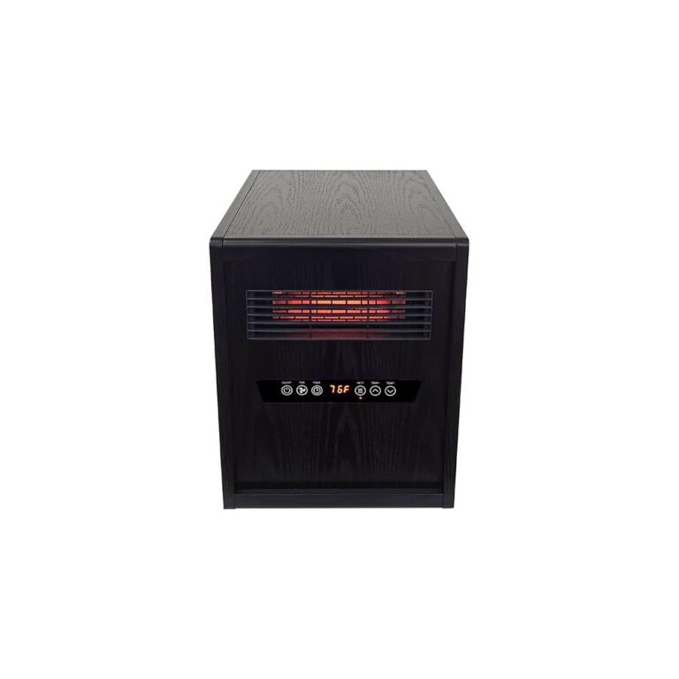 Modern Ember Portable Rolling Infrared Space Heater with LED Touchscreen and Remote Control | 12h Timer | 1500w Quick Heating for Indoor Use | Black Oak Wood - Image 6