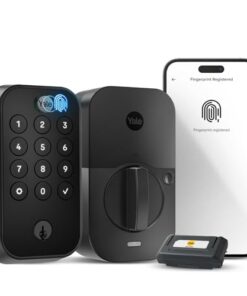 Yale Assure Lock 2 Touch Deadbolt, Black Suede Keyed Smart Entry Door Lock with Wi-Fi Connected Touch Keypad and Fingerprint Scanner for Code Entry and Remote Access, YRD410-F-WF1-BSP