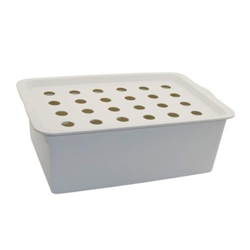 UGD8TQR Gardening Planting Tools 1 Set Plant Site Hydroponic System 24 Holes Indoor Garden Cabinet Box Soilless Seedling Grow Kit Bubble Planters Nursery Pots (Color : Blue) (Grey)