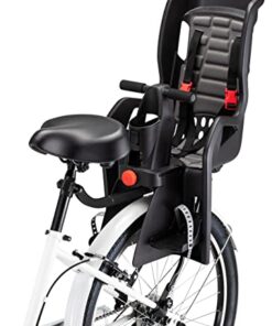 Schwinn Ovation Bike Child Carrier, Rear Mounted Bike Seat for Adult Bike, Quick-Release Design 2-in-1 with Rear Rack Carrier, Harness, Padded T-Handle, & Seat, Black