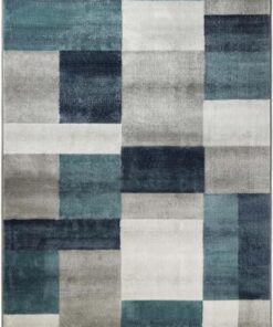 Superior Indoor Area Rug, Jute Backing, Home Decor for Bedroom, Living Room, Office, Kitchen, Hallway, Floor Cover, Patchwork, Color Block, Plush, Clifton Collection, 8' x 10', Rivulet