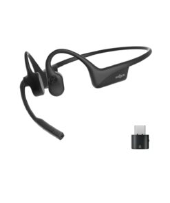 OpenComm2 UC 2025 Upgrade - Open-Ear Wireless Computer Headset with Boom Mic, Bone Conduction Bluetooth Stereo Headphones, USB-C Dongle Compatible with PC and Mac, Zoom Certified - C120 UC