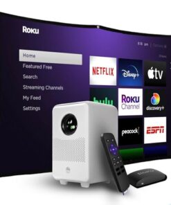 HP projector CC200 3in1 native 1080p, outdoor movie screen with projector package, portable mini projector, Smart tv,Roku tv stick