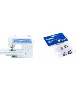 Brother XR9550 Computerized Sewing and Quilting Machine, LCD Display, and Embroidery Bobbins 10-Pack, Clear