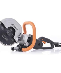 Evolution R230DCT - 9 in Concrete Saw (Aka Circular, Angle Grinder, Cut Off/Chop Saw, Demo Saw, Disc/Power Cutter) - 15A Motor, No Gas - 3-1/2 In Cut - Incl Diamond Masonry Blade