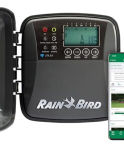 Rain Bird ST8O-2.0 Smart Indoor/Outdoor WiFi Sprinkler/Irrigation System Timer/Controller, WaterSense Certified, 8-Zone/Station, Compatible with Amazon Alexa,Grey/Black