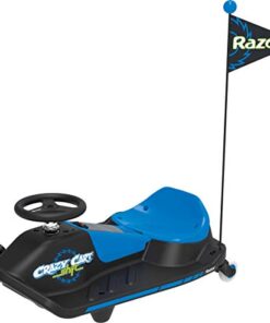 Razor Crazy Cart Shift Electric Go Kart for Kids Ages 6+ - 12V Drifting System, High/Low Speed Switch, Simplified Drifting, Riders up to 120 lbs, Black/Blue