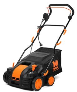 WEN DT1516 16-Inch 15-Amp 2-in-1 Electric Dethatcher and Scarifier with Collection Bag, Black