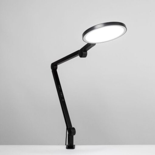 LUME CUBE Edge Light 2.0 LED Black Desk Lamp | Dimmable Home Office Desk Light with USB Charging Port & Strong Swing Arm | Adjustable Color Temperature and Brightness | Circle Webcam Light - Image 8