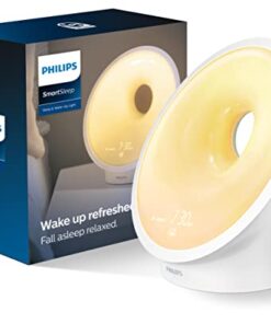 Philips SmartSleep Sleep and Wake-Up Light, Simulated Sunrise and Sunset, Multiple Lights and Sounds, RelaxBreathe to Sleep, AMZ Exclusive, HF3650/60