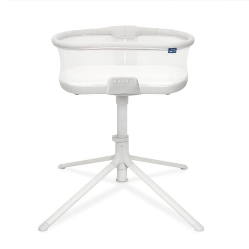 HALO BassiNest Soothing Swivel Sleeper 3.0S – Over-Bed Baby Bassinet with 360 Rotation, Adjustable Height, Breathable Mesh, Calm Sounds & Vibrations, Safe Close Sleeping, Lowering Wall for Easy Access