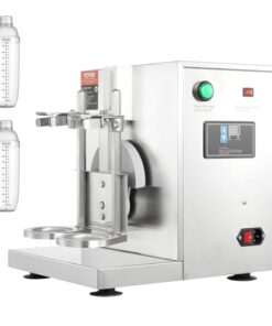 VEVOR Milk Tea Shaking Machine, Electric Double Frame Milk Tea Shaker, 0-180s Adjustable Milk Shake Mixer Machine with Double 1000 ML PC Cups for Bubble Tea, Boba Tea, Juice, Coffee, Milk, Wine
