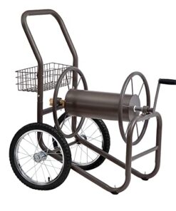 Liberty Garden 880 Industrial 2-Wheel Pneumatic Tire, 300 -feet Garden Hose Reel Cart, Bronze