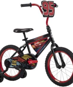 Huffy Disney Pixar Cars Lightning McQueen 16 Inch Kid's Bike, Ideal for Ages 4-6 Years Old, Training Wheels Included, Quick Connect Assembly, Fun and Playful Graphics, Simple Coaster Brake