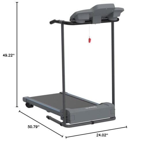 SereneLife - Electric Folding Treadmill Exercise Machine - Smart Compact Digital Workout Fitness Trainer w/ Bluetooth App Sync, Manual Incline Adjustment, For Walking, Running, Gym - Image 2