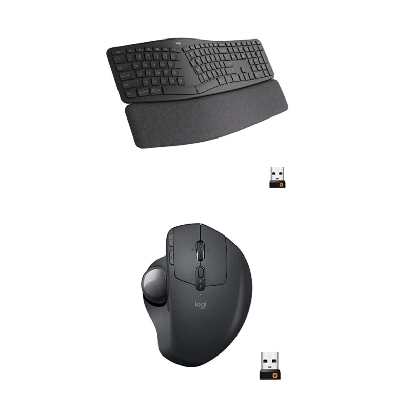 Logitech Ergo K860 Wireless Ergonomic Keyboard with Wrist Rest and MX Ergo Wireless Trackball Mou