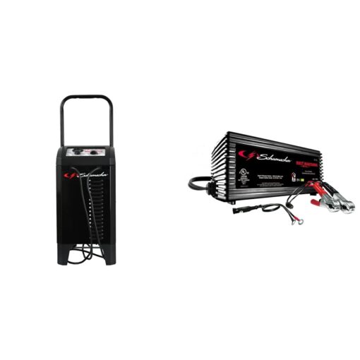 Schumacher SC1445 250/50/25/10 Amp Manual Wheel Charger with Engine Start & SC1355 Fully Automatic Battery Maintainer - 1.5 Amp, 6/12V - for Car, Power Sport, or Marine Batteries