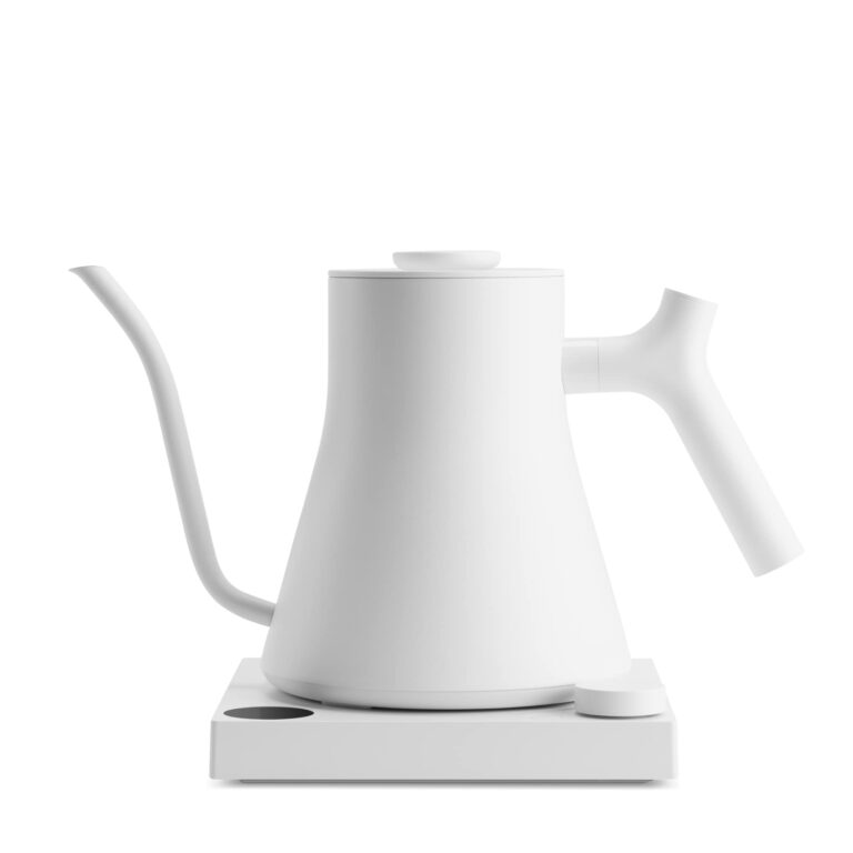 Fellow Stagg EKG Pro Electric Gooseneck Kettle - Pour-Over Coffee and Tea, Quick Heating, Precise Temperature Control, Scheduling, Built-in Brew Timer, Matte White, 0.9 Liter