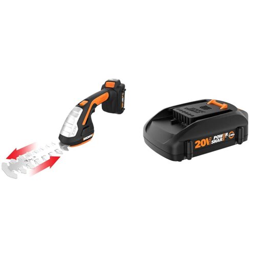 WORX 20V Power Share 4" Cordless Shear and Shrubber Trimmer Bundle with Battery & Charger