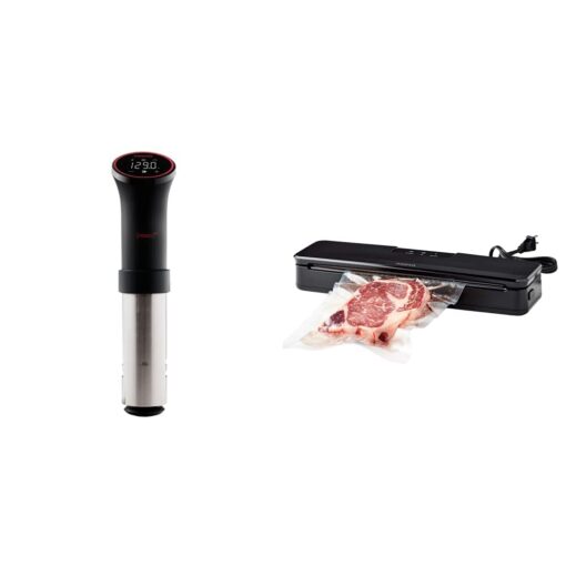 Anova Culinary (ANOVA) ᴿᴱᴰ Precision Cooker, Black, Medium & ANVS01-US00 Anova Precision Vacuum Sealer, Includes 10 Precut Bags, For Sous Vide and Food Storage