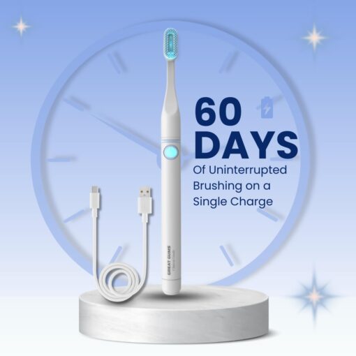 Great Gums Clinical Grade Bioelectric Toothbrush | Toothbrush with 3 Brush Heads (Classic, Gum Care, Implant & Ortho), Clear Cap, Travel Case, USB-C Cable | Sensitive Gums & Teeth | Adults - Image 4