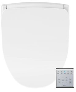 Bio Bidet Slim Two Electric Bidet Toilet Seat Elongated, Warm Water, Heated Seat, Night Light, Front and Rear Wash, Wireless Remote Control, White